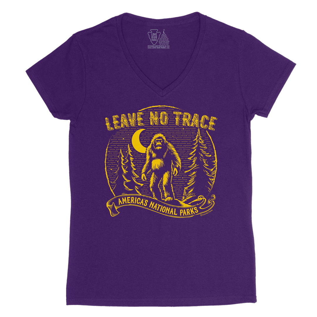 Leave No Trace Bigfoot Vintage Women's V-Neck Tee
