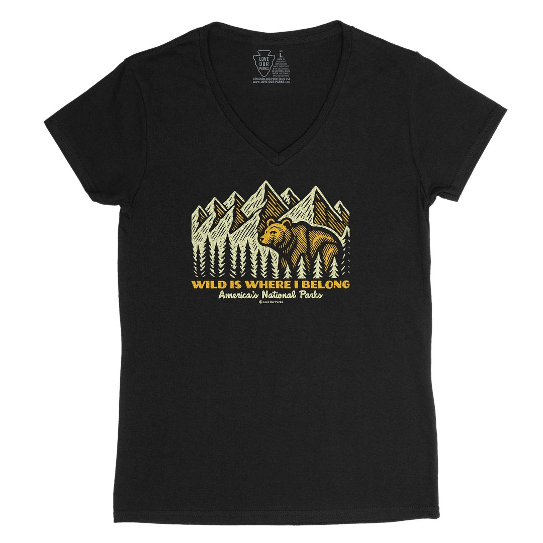 Wild Is Where I Belong Women's V-Neck Tee