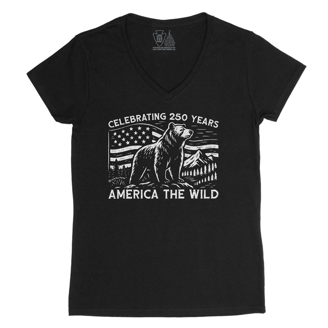 America The Wild Women's V-Neck Tee