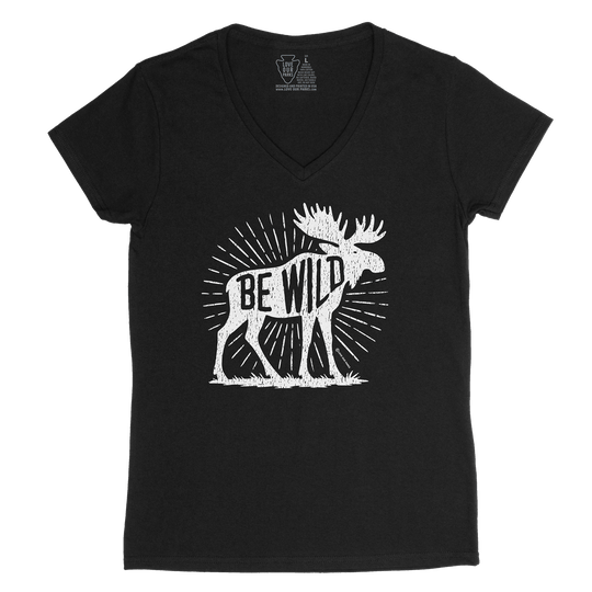 Be Wild Moose Women's V-Neck Tee