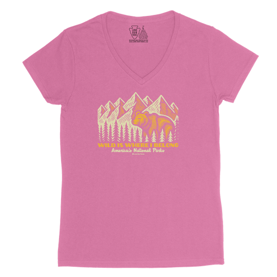 Wild Is Where I Belong Women's V-Neck Tee