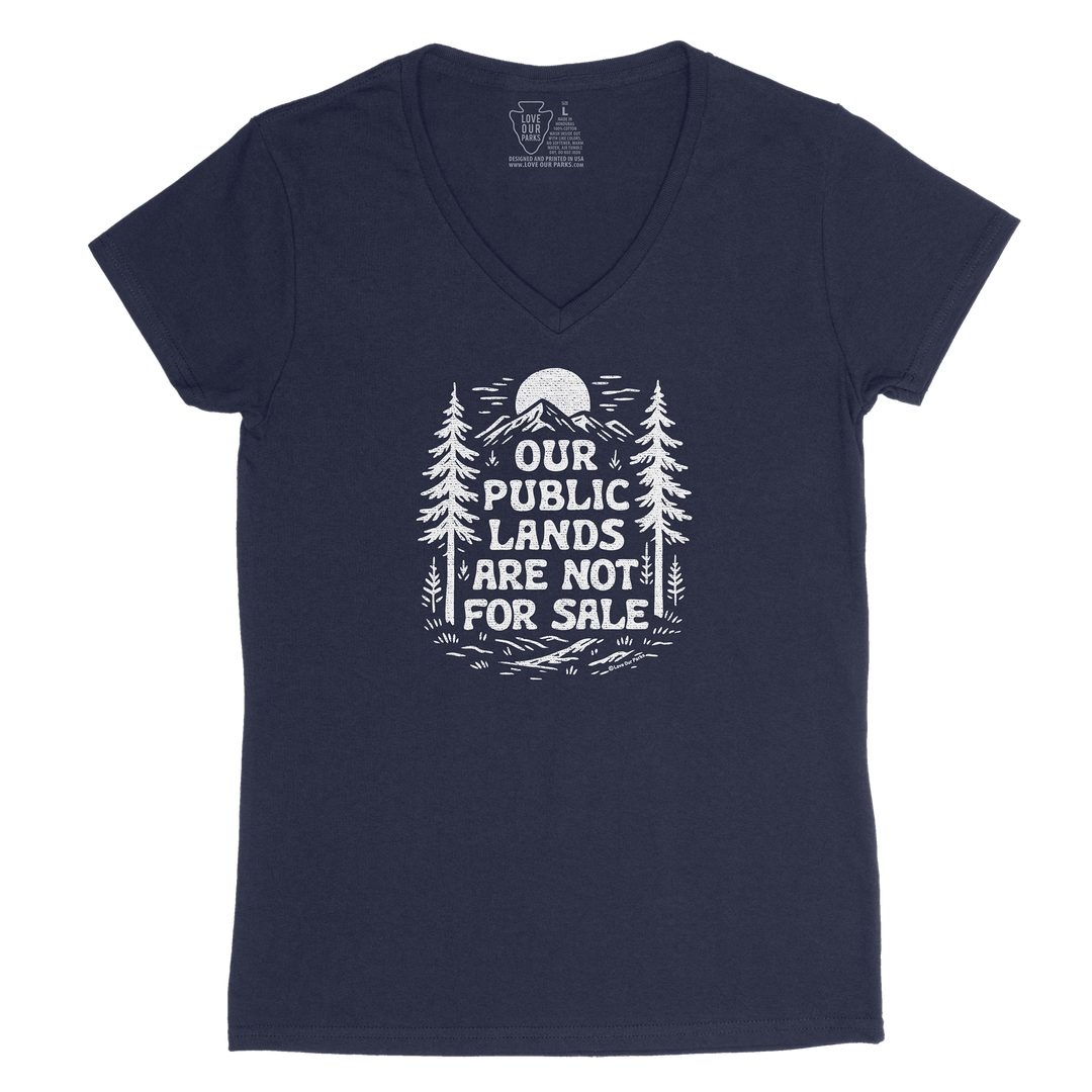 Public Lands Not For Sale Women's V-Neck Tee