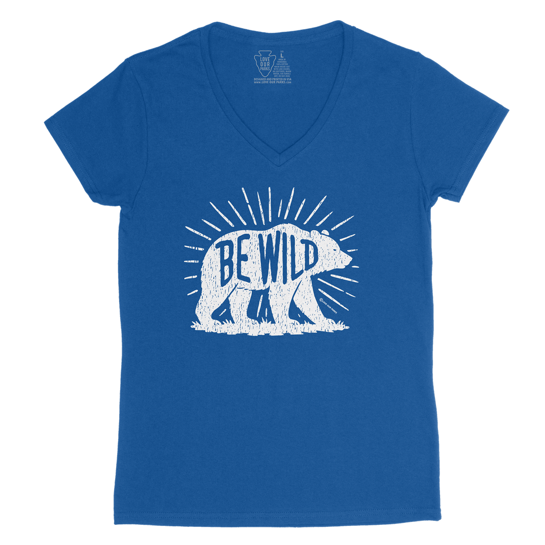 Be Wild Bear Women's V-Neck Tee