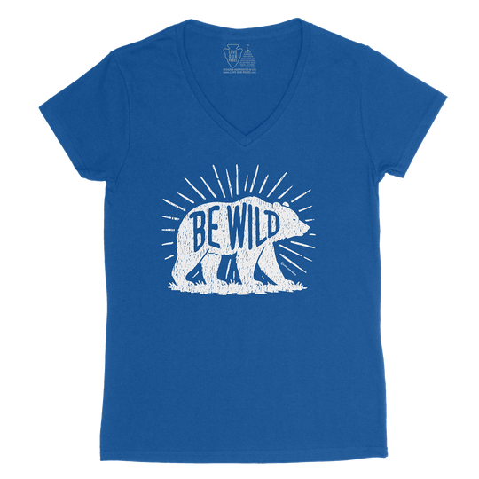 Be Wild Bear Women's V-Neck Tee
