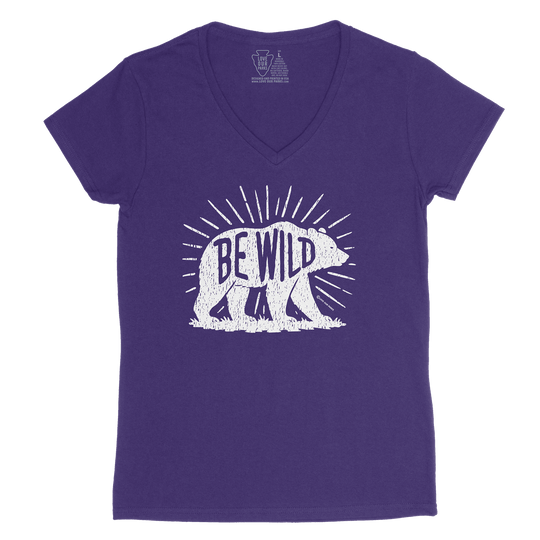 Be Wild Bear Women's V-Neck Tee