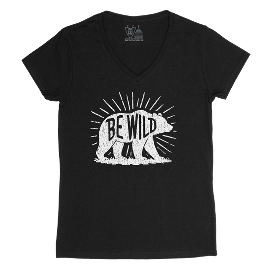 Be Wild Bear Women's V-Neck Tee