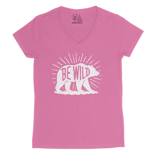 Be Wild Bear Women's V-Neck Tee