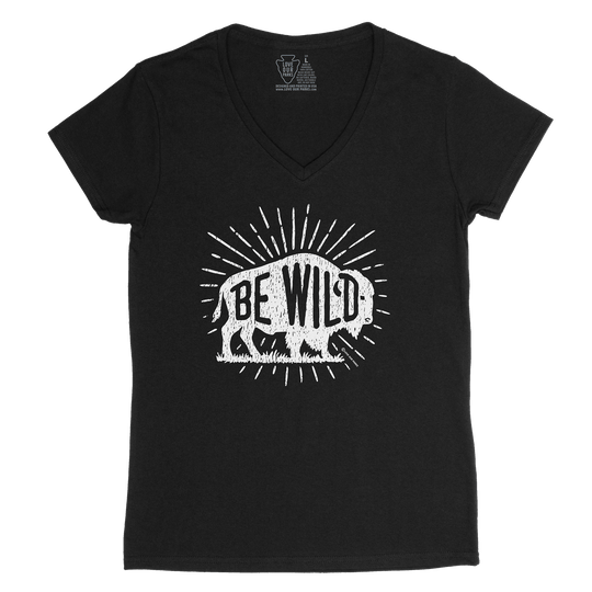 Be Wild Bison Women's V-Neck Tee