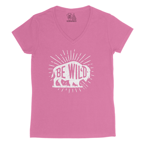 Be Wild Bison Women's V-Neck Tee