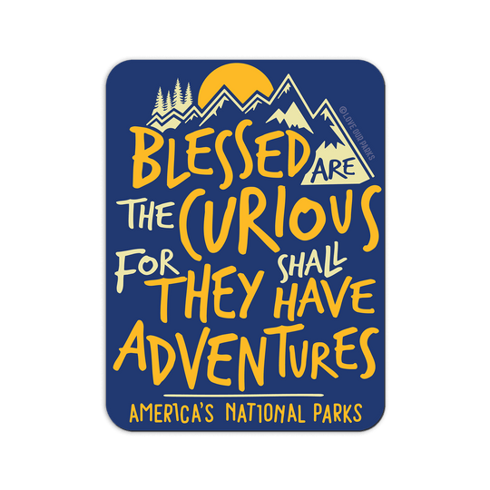 Blessed Are The Curious Retro Sticker