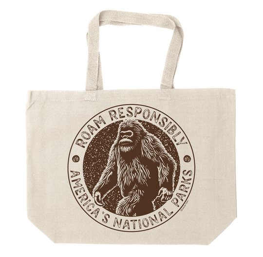 Roam Responsibly Bigfoot Tote Bag