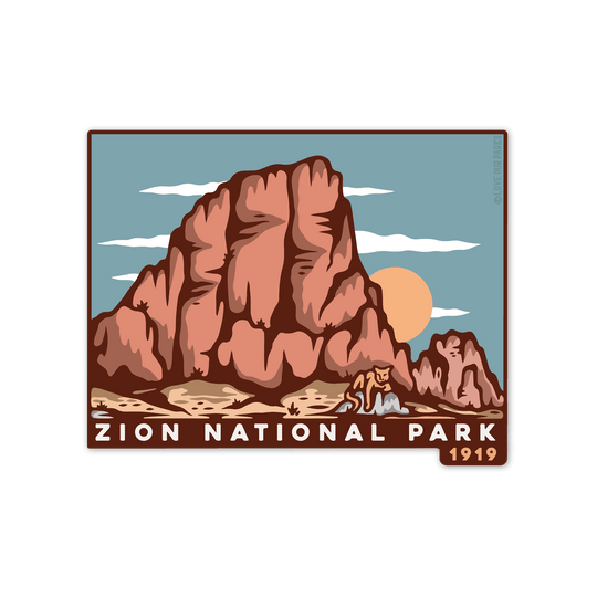 Zion National Park Retro Sticker